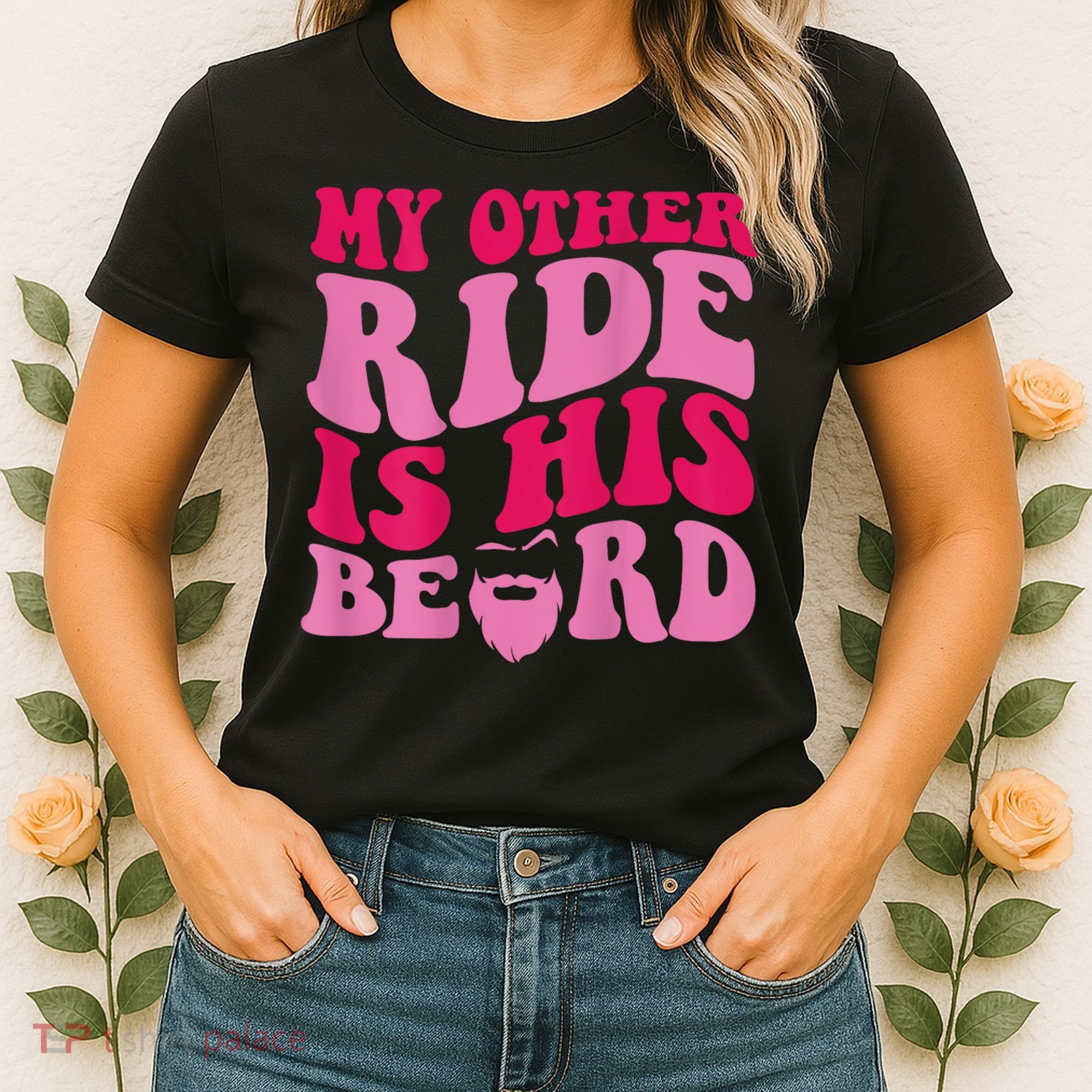My Other Ride Is His Beard Retro Groovy Women's T-Shirt