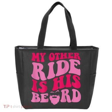 My Other Ride Is His Beard Retro Groovy Tote Bag