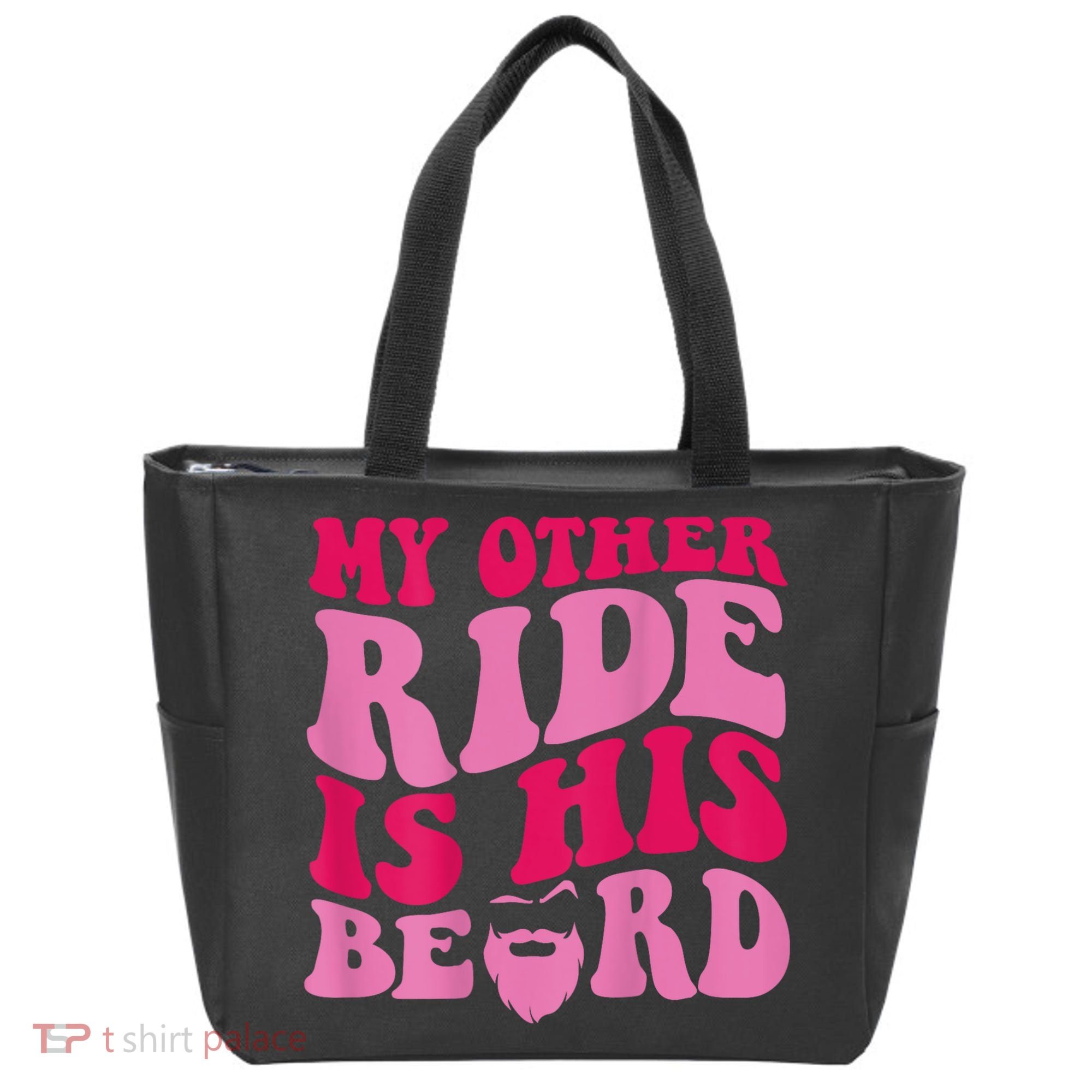 My Other Ride Is His Beard Retro Groovy Tote Bag