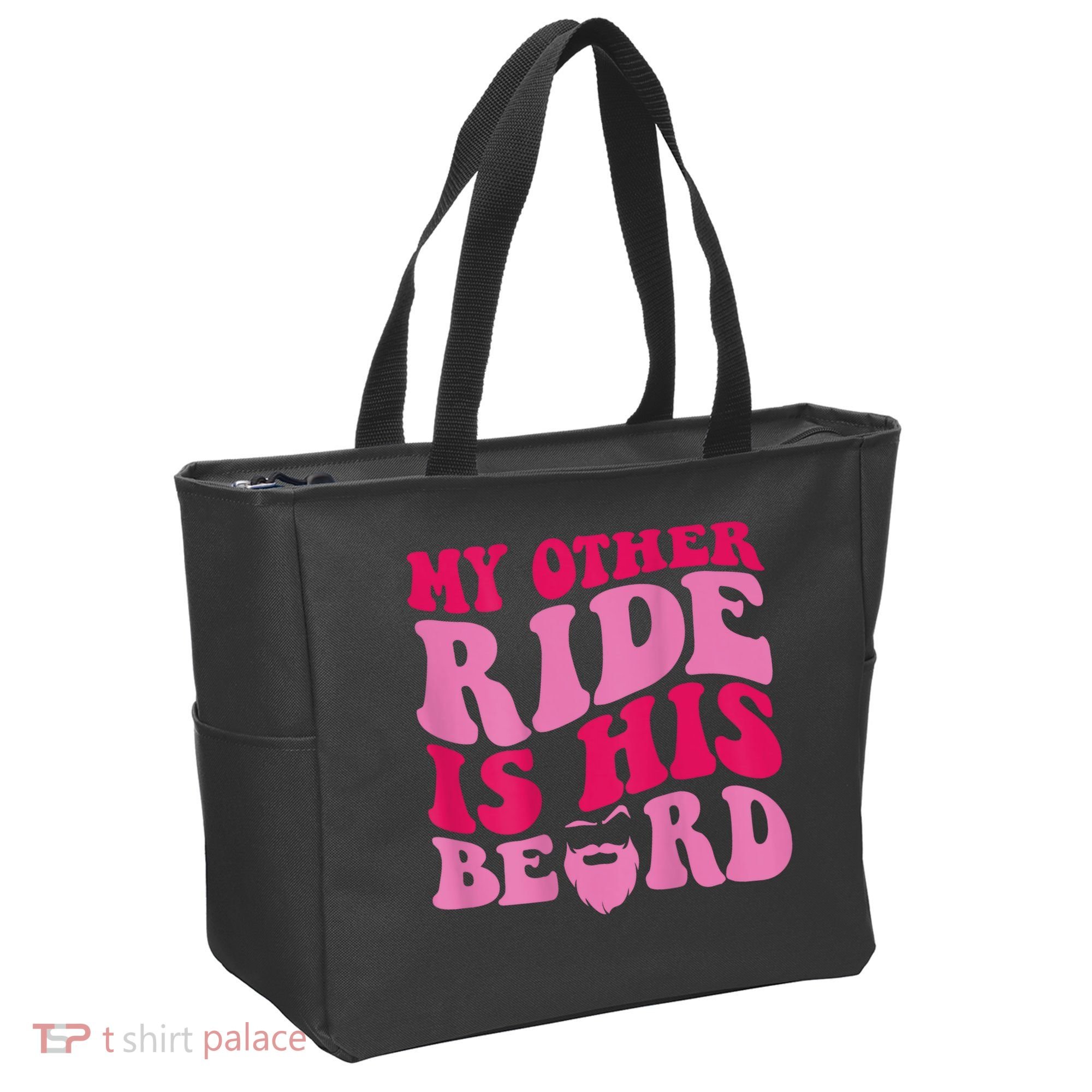 My Other Ride Is His Beard Retro Groovy Tote Bag