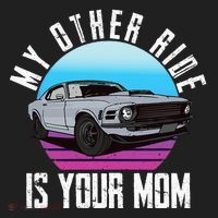 My Other Ride Is Your Mom Funny Retro Muscle Car Beanie thumb 2