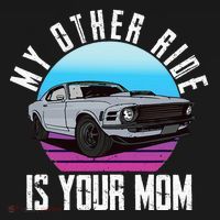 My Other Ride Is Your Mom Funny Retro Muscle Car Women's Hoodie thumb 2