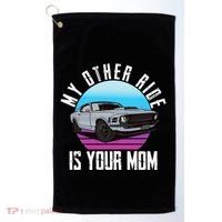 My Other Ride Is Your Mom Funny Retro Muscle Car Golf Towel thumb 0