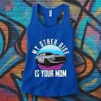 My Other Ride Is Your Mom Funny Retro Muscle Car Women's Tank Top thumb 3