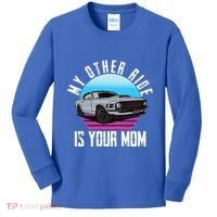 My Other Ride Is Your Mom Funny Retro Muscle Car Kids Long Sleeve Shirt thumb 0