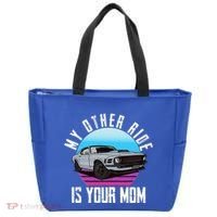 My Other Ride Is Your Mom Funny Retro Muscle Car Tote Bag thumb 0
