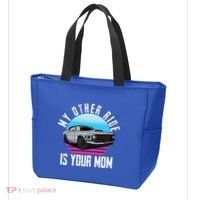 My Other Ride Is Your Mom Funny Retro Muscle Car Tote Bag thumb 3
