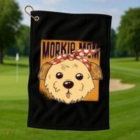Morkie Mom Golf Towel thumb 1