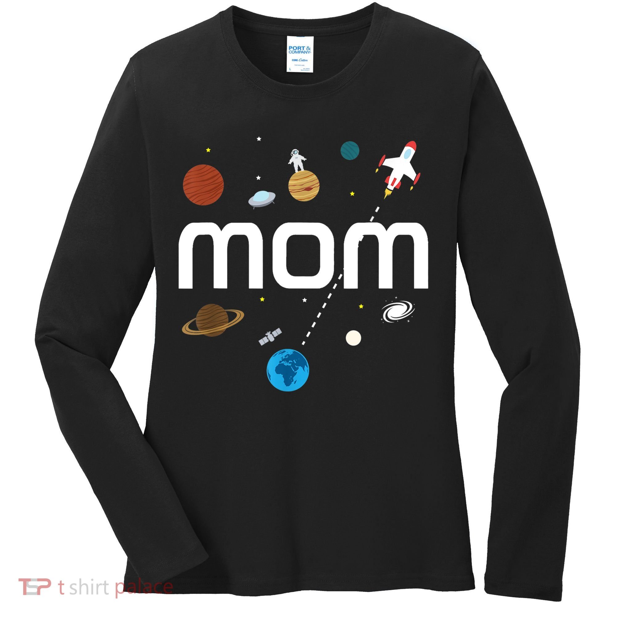 Mom Outer Space Birthday Party Gift Women's Long Sleeve Shirt