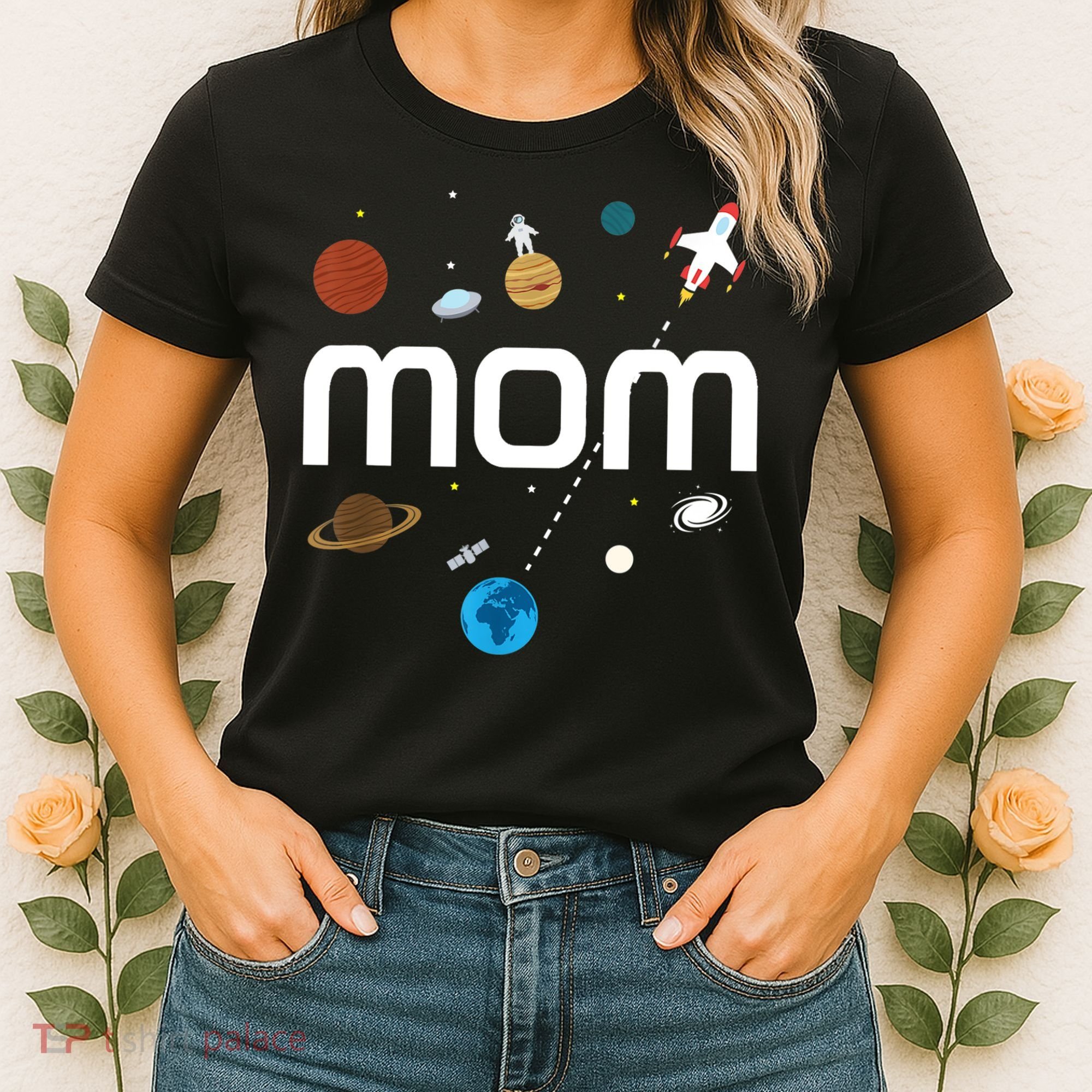 Mom Outer Space Birthday Party Gift Women's T-Shirt