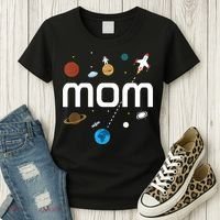 Mom Outer Space Birthday Party Gift Women's T-Shirt thumb 3