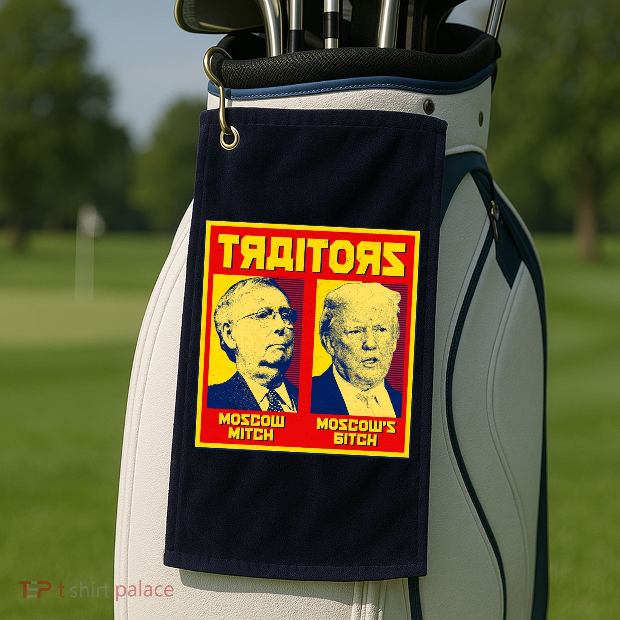 Moscow Mitch Moscow's Bitch Mitch Trump Traitors Golf Towel