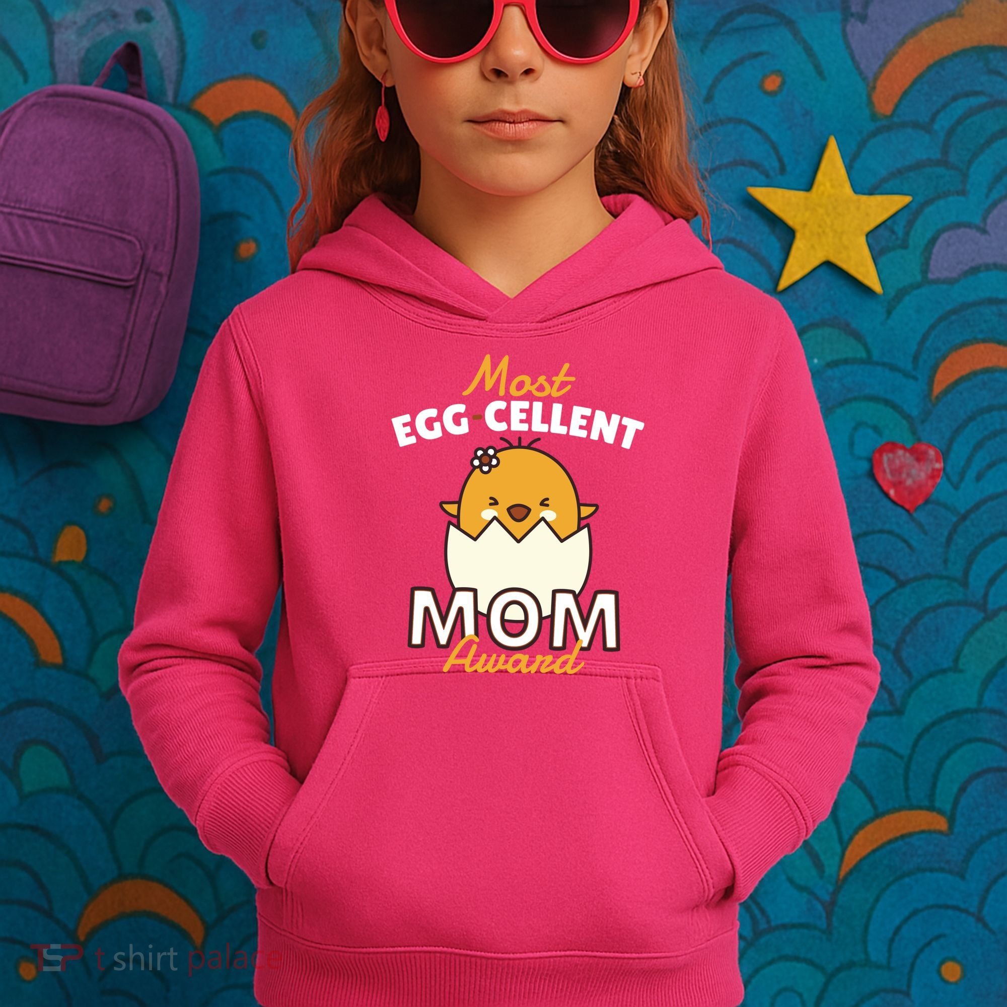 Most Eggcellent Mom Award Kids Hoodie