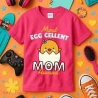 Most Eggcellent Mom Award Kids T-Shirt thumb 3
