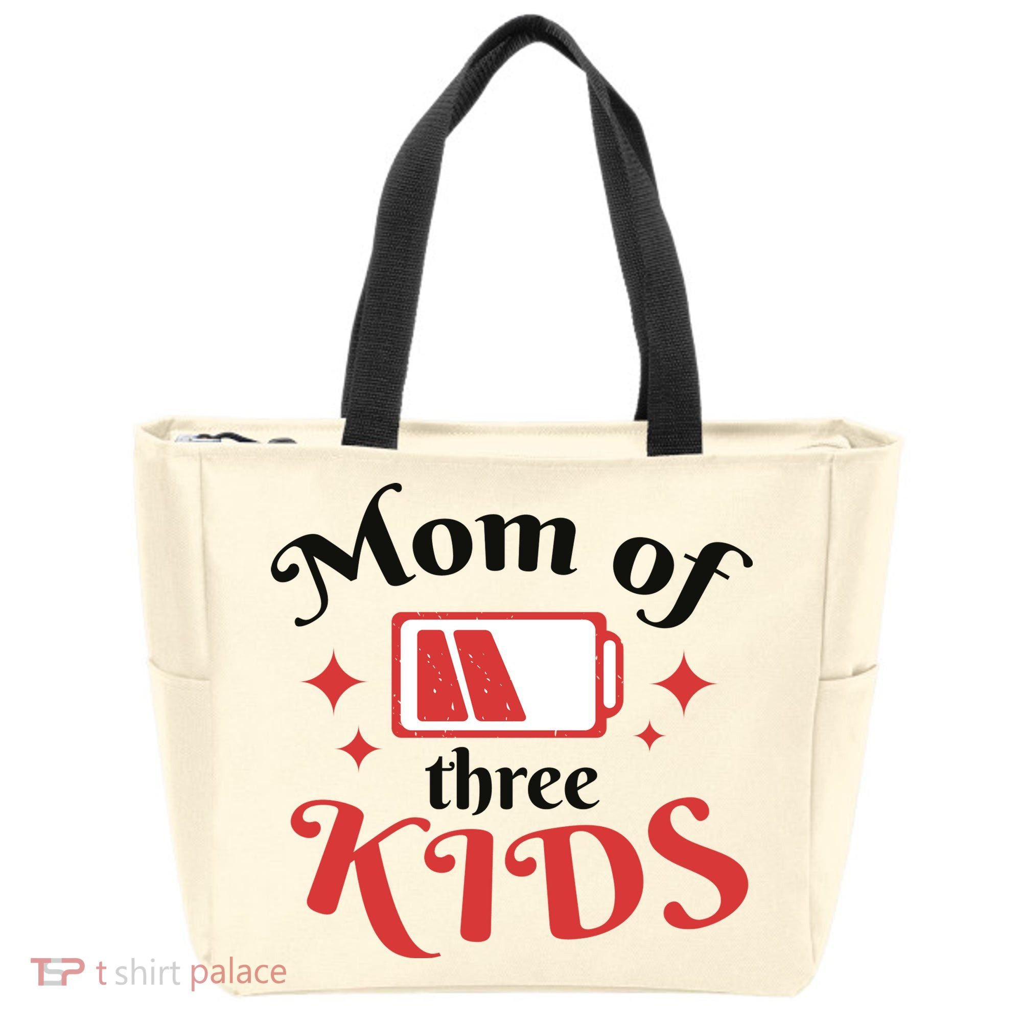 Mom Of Three Kids Battery Low Tote Bag