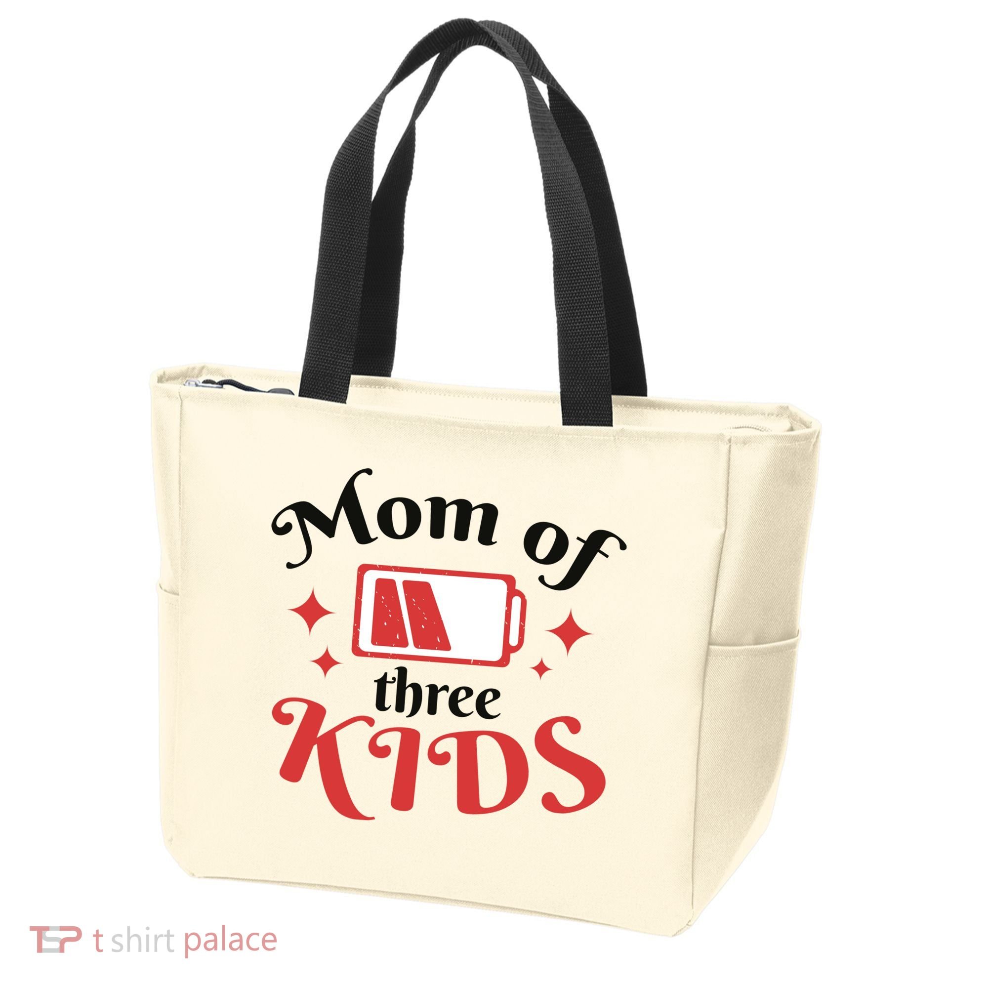 Mom Of Three Kids Battery Low Tote Bag