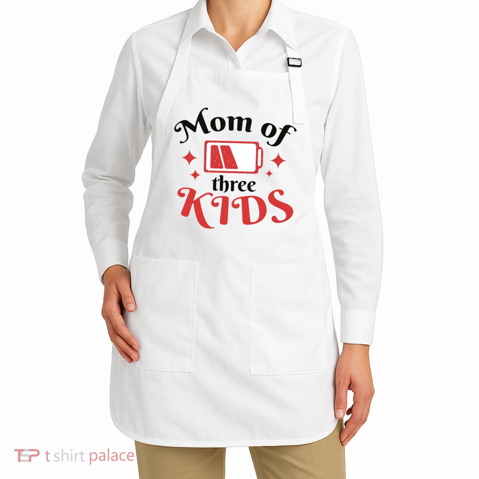 Mom Of Three Kids Battery Low Apron
