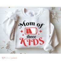Mom Of Three Kids Battery Low Sweatshirt thumb 2
