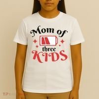 Mom Of Three Kids Battery Low T-Shirt thumb 4