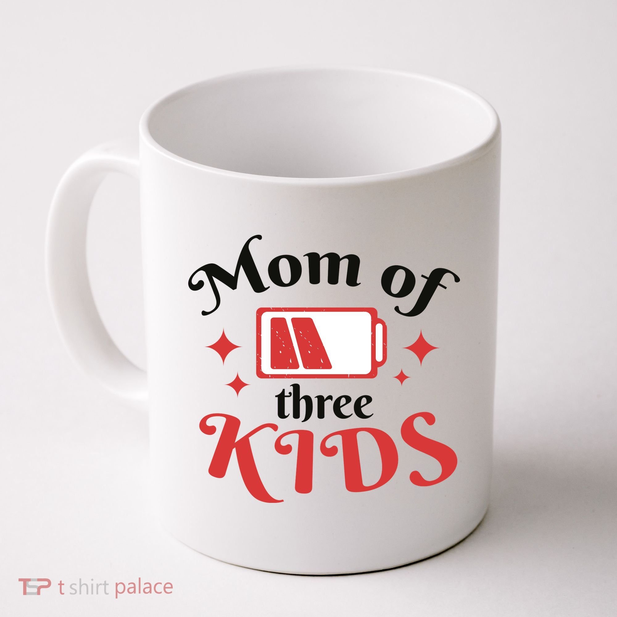 Mom Of Three Kids Battery Low Coffee Mug