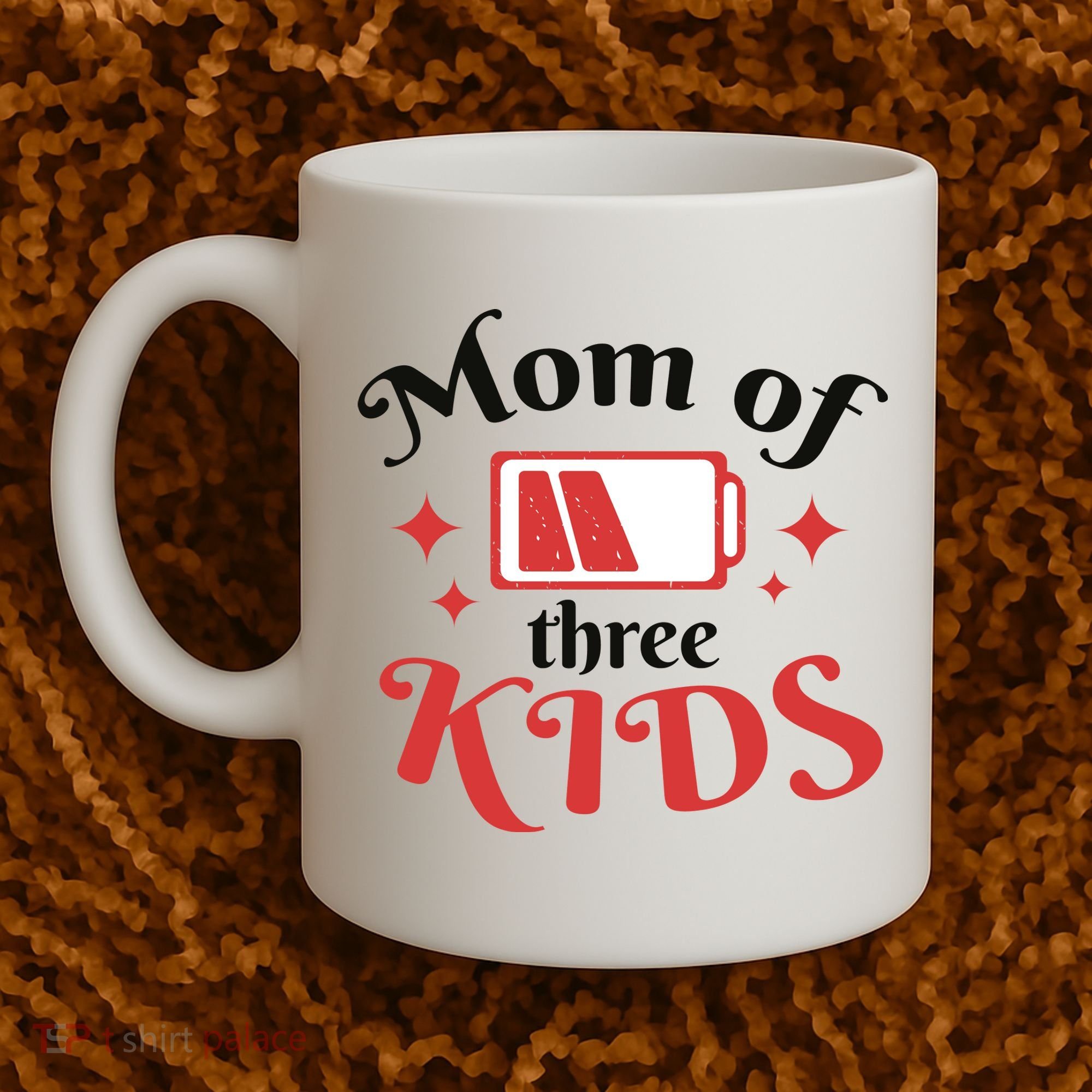 Mom Of Three Kids Battery Low Coffee Mug