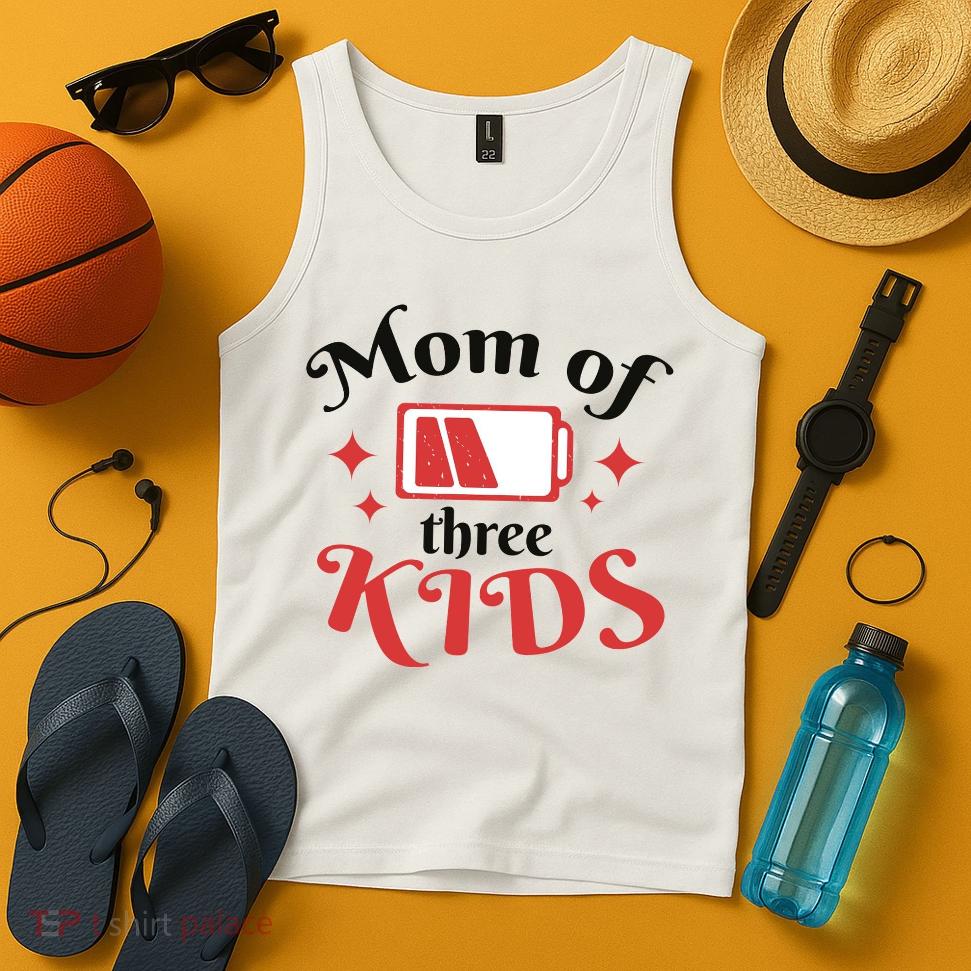Mom Of Three Kids Battery Low Tank Top