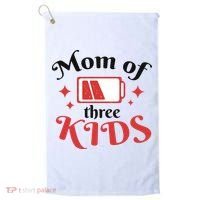 Mom Of Three Kids Battery Low Golf Towel thumb 0