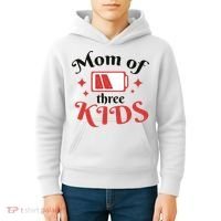 Mom Of Three Kids Battery Low Kids Hoodie thumb 4