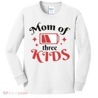 Mom Of Three Kids Battery Low Kids Long Sleeve Shirt thumb 0