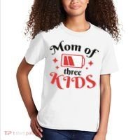 Mom Of Three Kids Battery Low Kids T-Shirt thumb 2