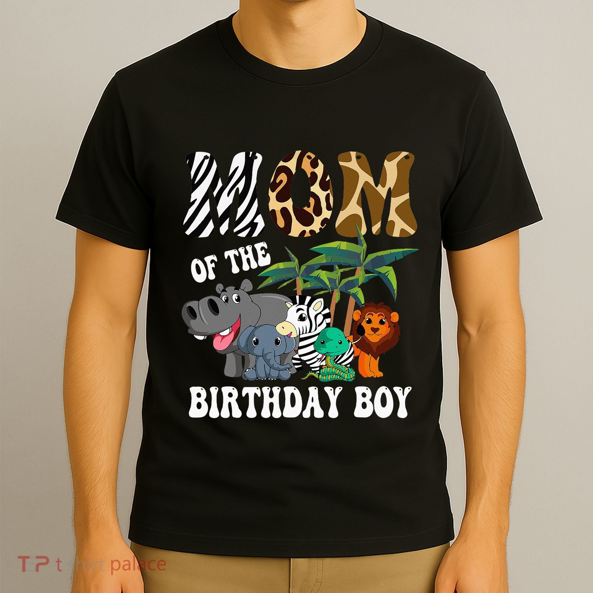Mom Of The Birthday Boy Zoo Bday Safari Celebration T-Shirt