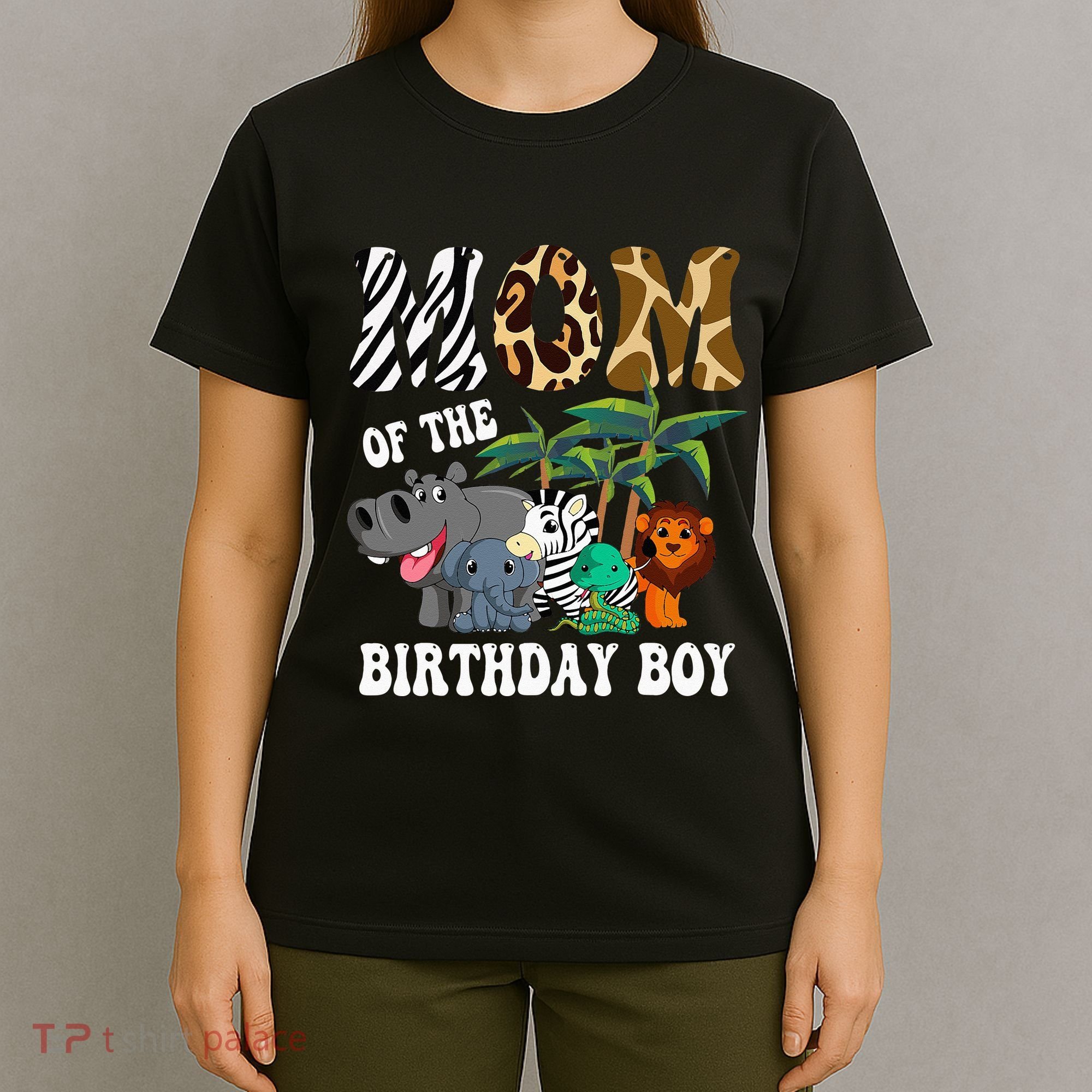 Mom Of The Birthday Boy Zoo Bday Safari Celebration T-Shirt