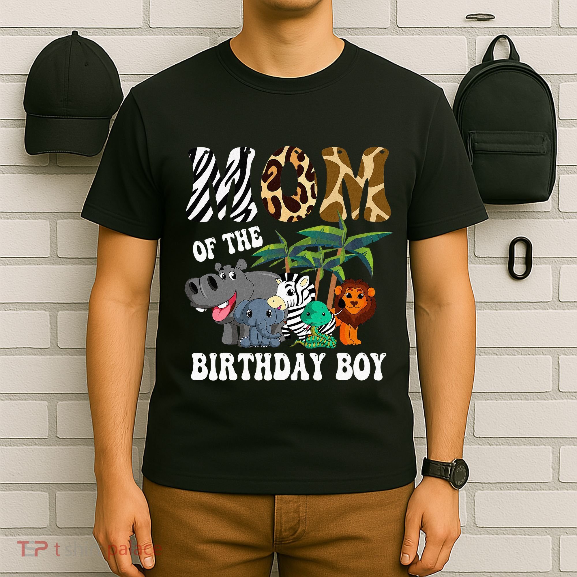 Mom Of The Birthday Boy Zoo Bday Safari Celebration T-Shirt
