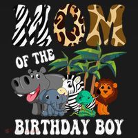 Mom Of The Birthday Boy Zoo Bday Safari Celebration T-Shirt thumb 7