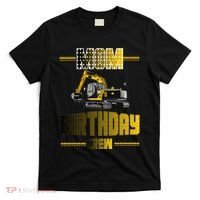 Mom Of The Birthday Crew Party Excavator T-Shirt thumb 0