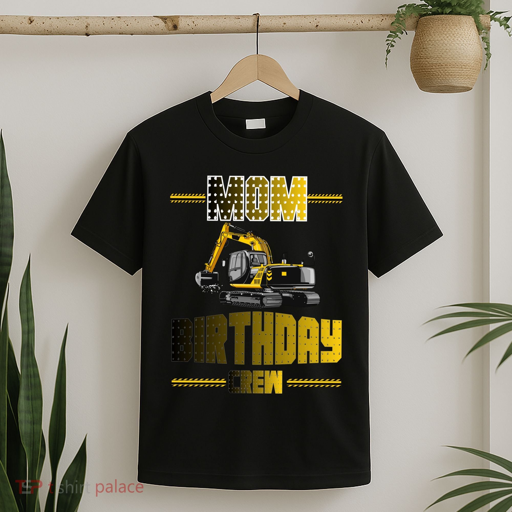 Mom Of The Birthday Crew Party Excavator T-Shirt