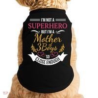 Mother Of Three Boys Cool Gift For Mom With 3 Sons Doggie Tank thumb 0