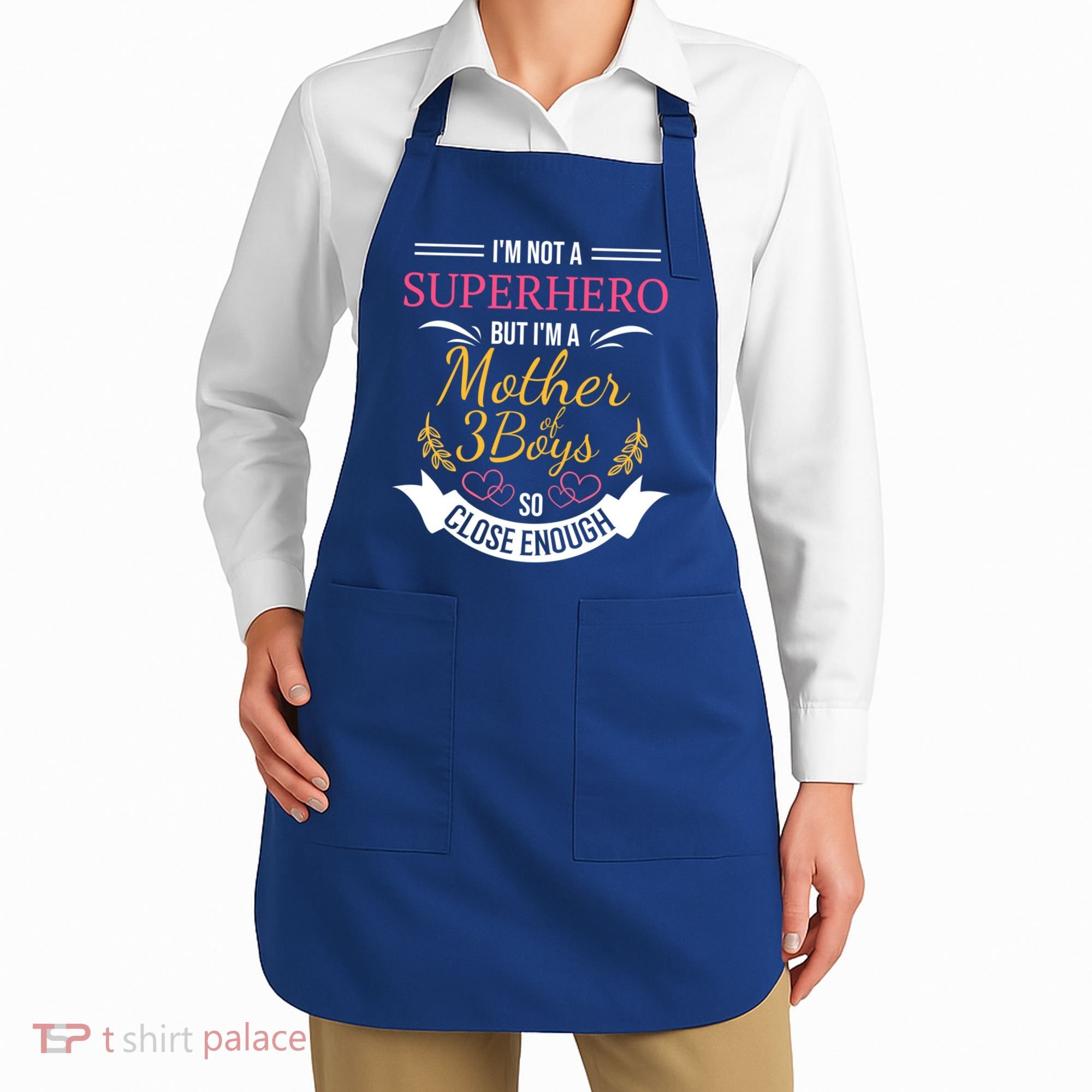 Mother Of Three Boys Cool Gift For Mom With 3 Sons Apron