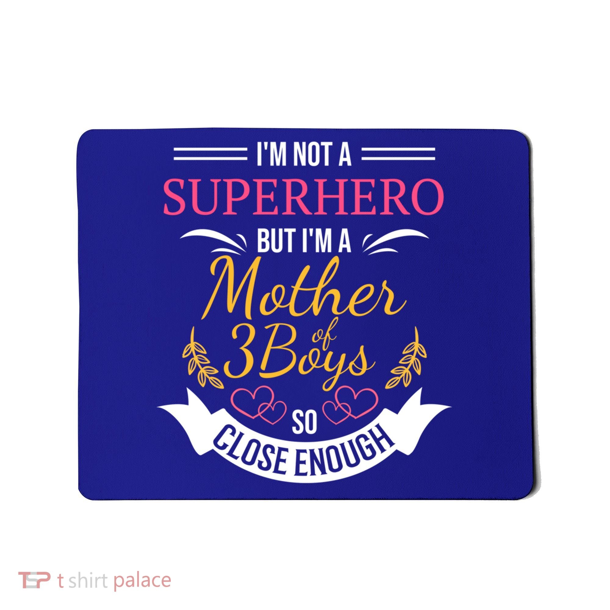 Mother Of Three Boys Cool Gift For Mom With 3 Sons Mousepad