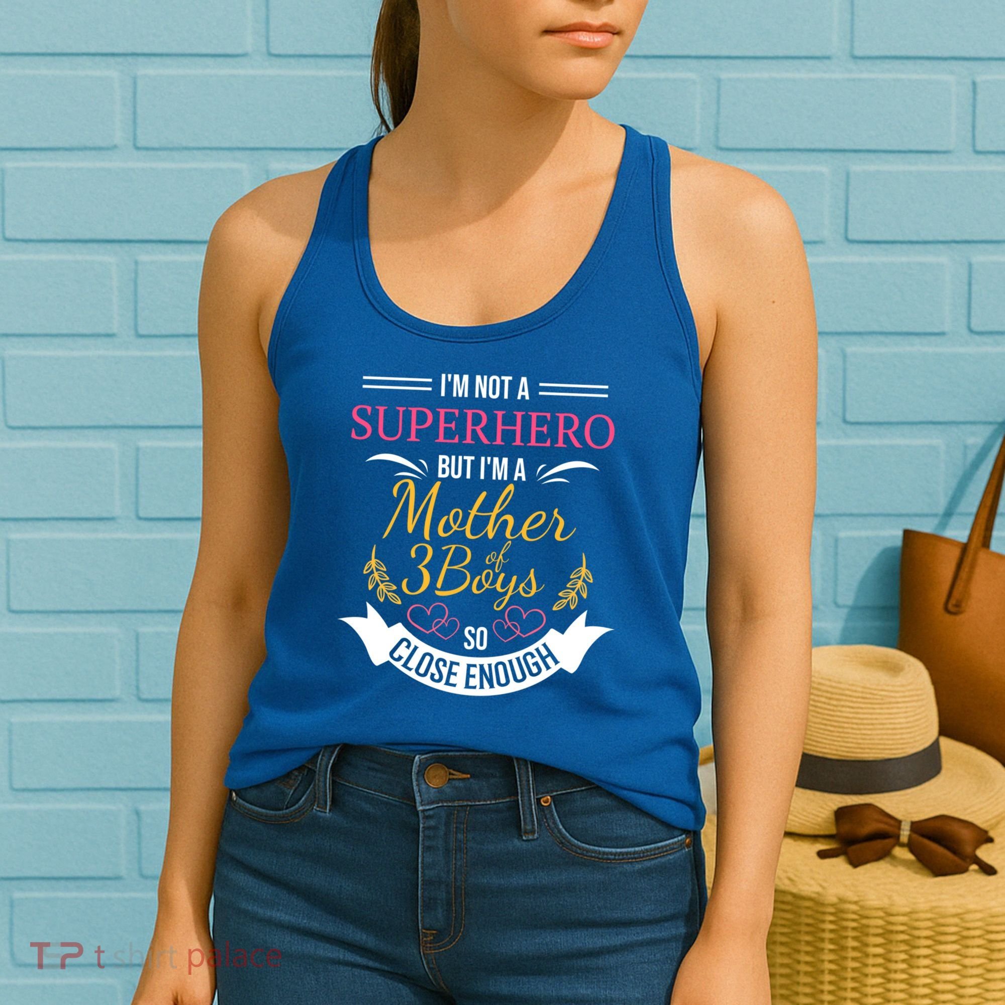 Mother Of Three Boys Cool Gift For Mom With 3 Sons Women's Tank Top