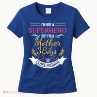Mother Of Three Boys Cool Gift For Mom With 3 Sons Women's T-Shirt thumb 0