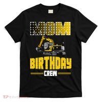 Mom Of The Birthday Crew Party Excavator T-Shirt thumb 0