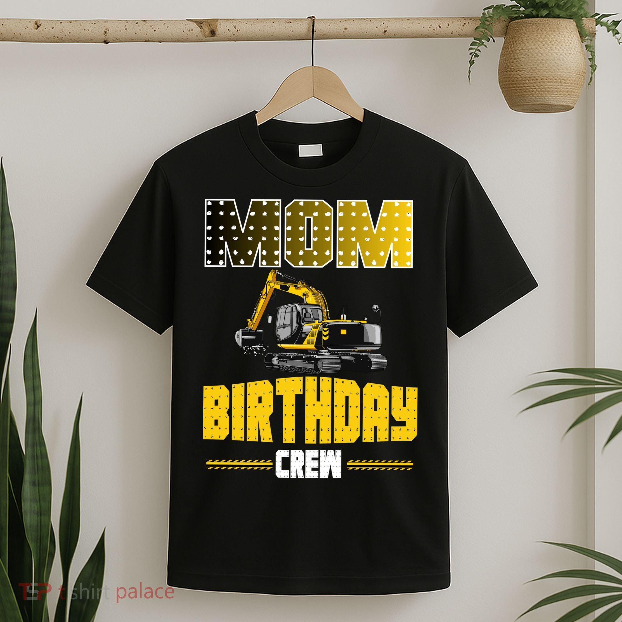 Mom Of The Birthday Crew Party Excavator T-Shirt