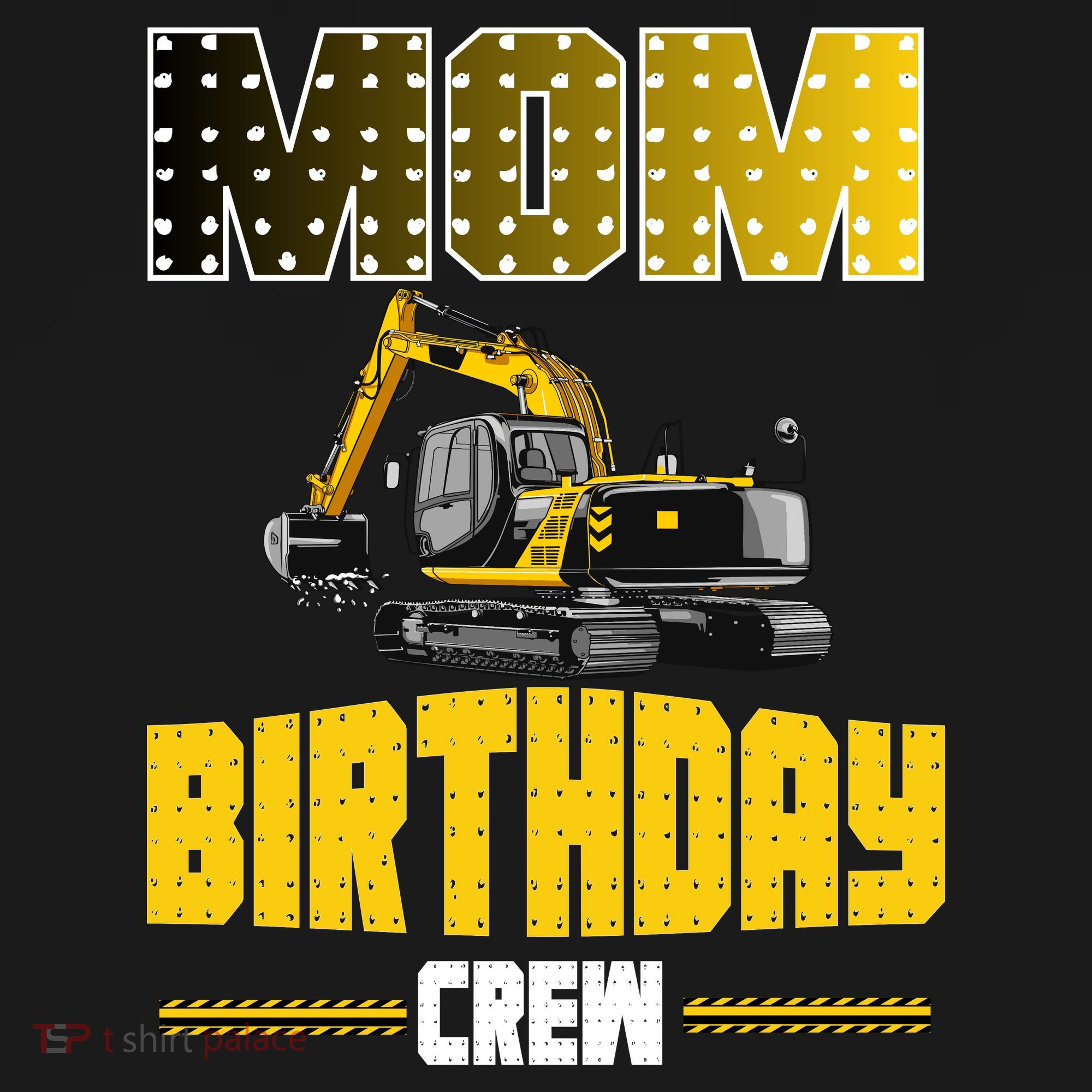 Mom Of The Birthday Crew Party Excavator Women's Hoodie