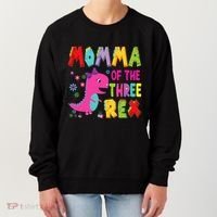 Momma Of The Three Rex 3rd Birthday Boy Dinosaur Trex Women's Sweatshirt thumb 0