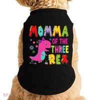 Momma Of The Three Rex 3rd Birthday Boy Dinosaur Trex Doggie Tank thumb 0