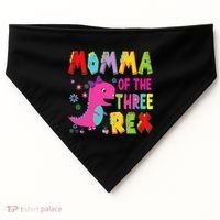 Momma Of The Three Rex 3rd Birthday Boy Dinosaur Trex USA-Made Doggie Bandana thumb 0