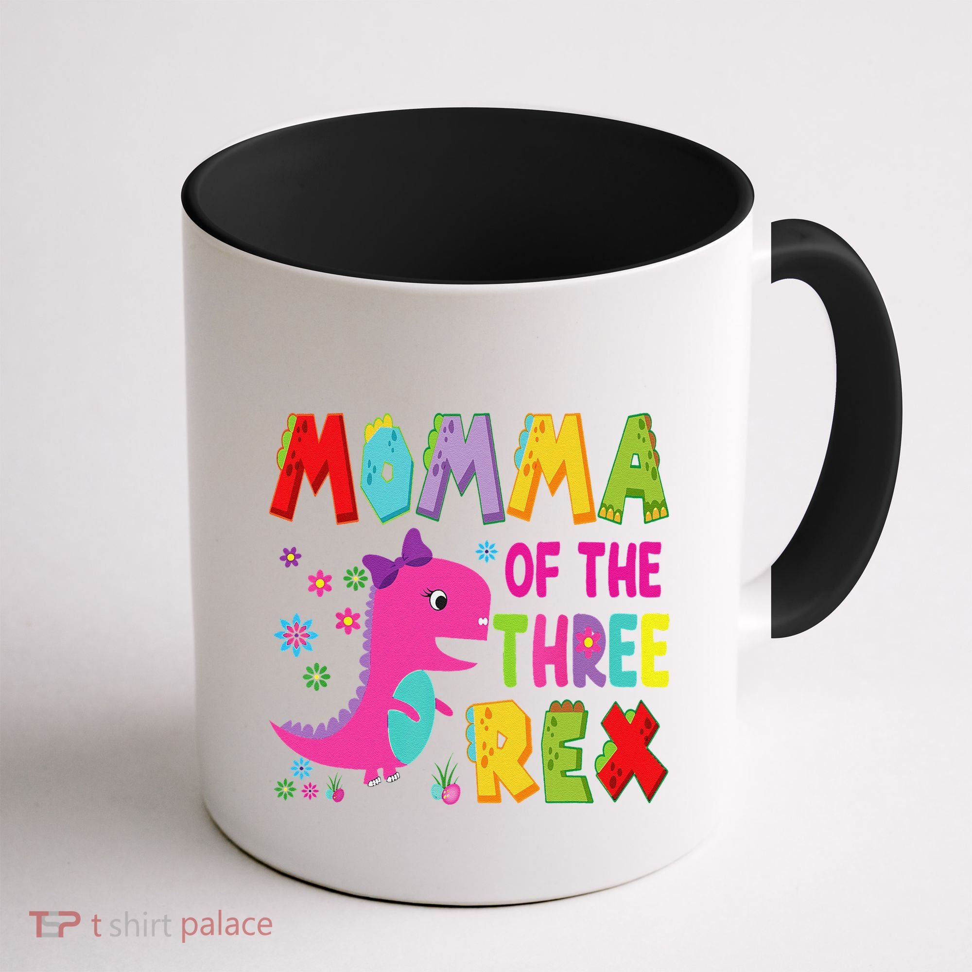 Momma Of The Three Rex 3rd Birthday Boy Dinosaur Trex Coffee Mug