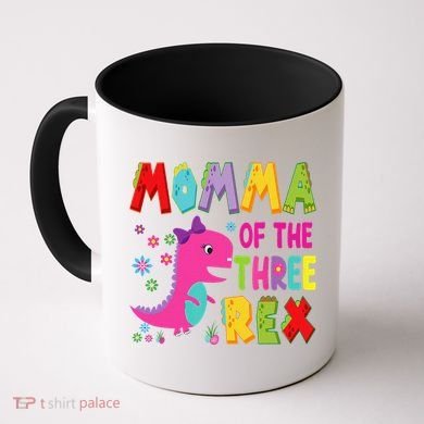 Momma Of The Three Rex 3rd Birthday Boy Dinosaur Trex Coffee Mug