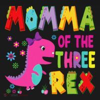 Momma Of The Three Rex 3rd Birthday Boy Dinosaur Trex Women's Hoodie thumb 2